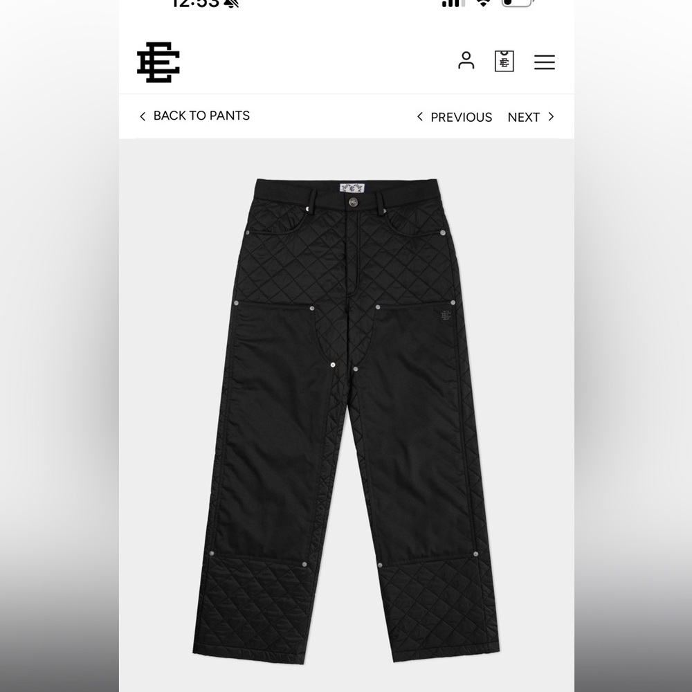 Black Quilted Pants